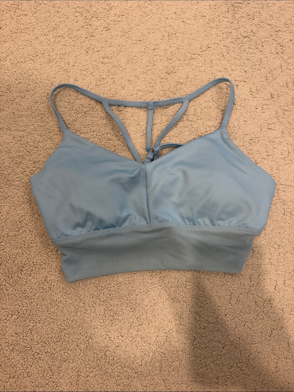 ALO Yoga XS Like New Light Blue Strappy Sports Bra